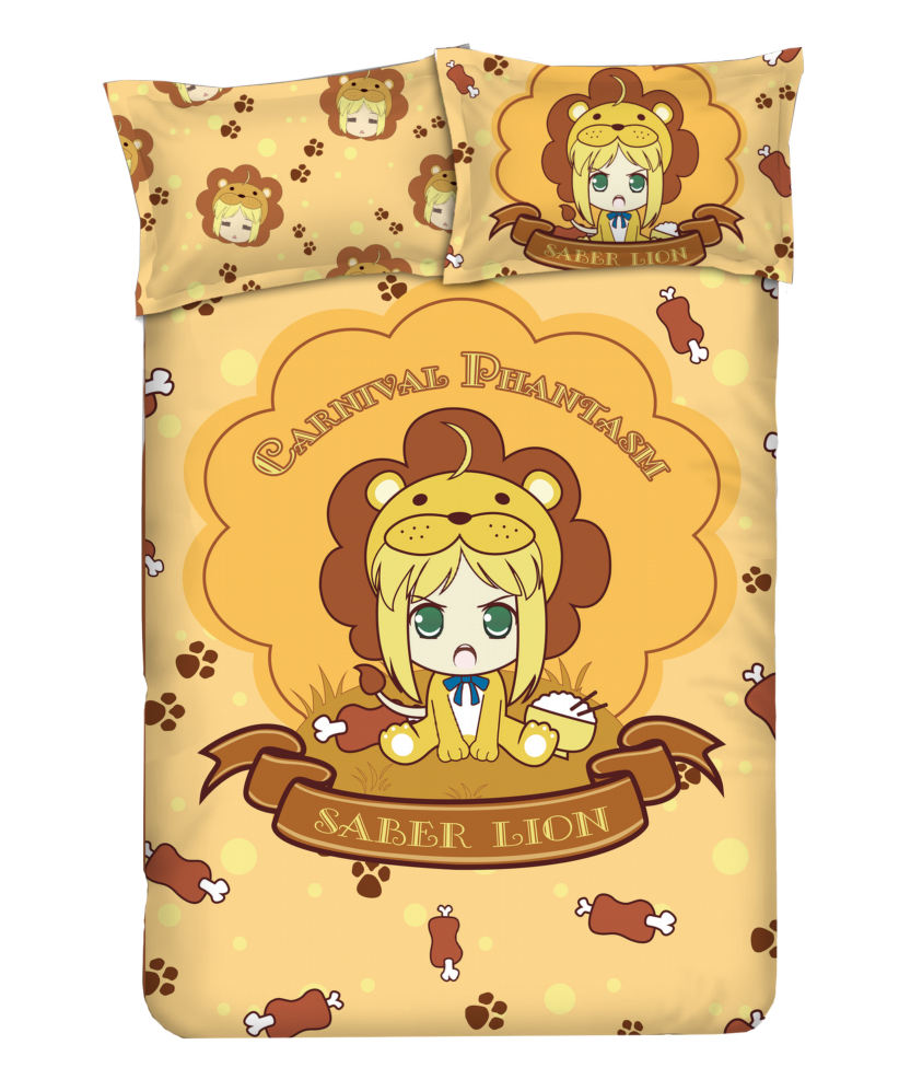 Saber - Carnival Phantasm Anime 4 Pieces Bedding Sets,Bed Sheet Duvet Cover with Pillow Covers